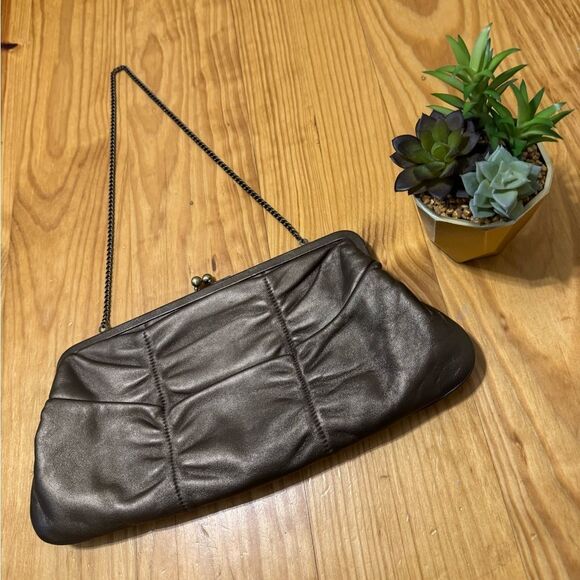 HOBO | Bronze Gala Leather Convertible Crossbody Bag Clutch | EXCELLENT!!! - Picture 1 of 10